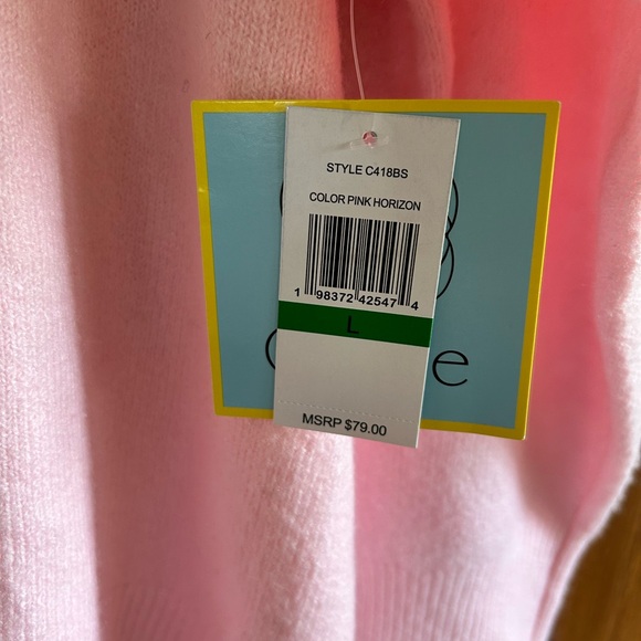 NWT CeCe Pink “Be Wine” Soft Knit Long Sleeve Sweater Size Large - Picture 7 of 8